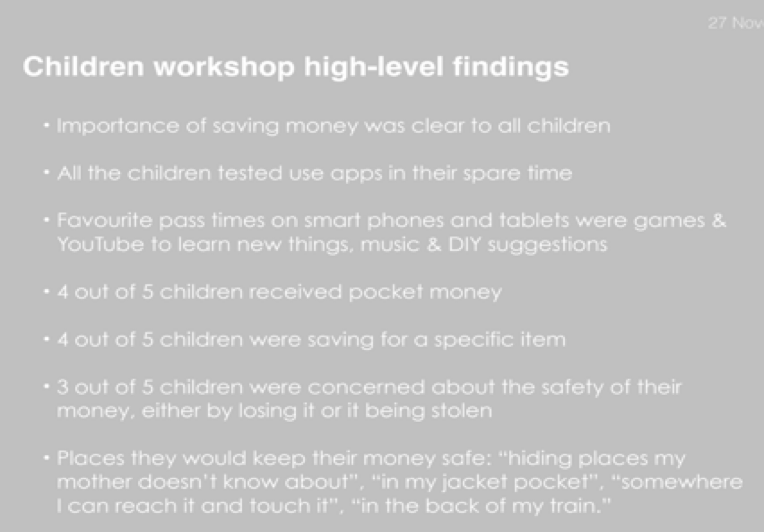 Kidz' Banking screen right